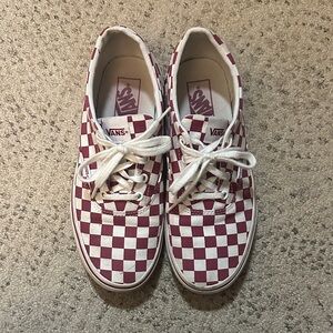 Vans checkered Burgundy and White Sneakers - WOMENS 9